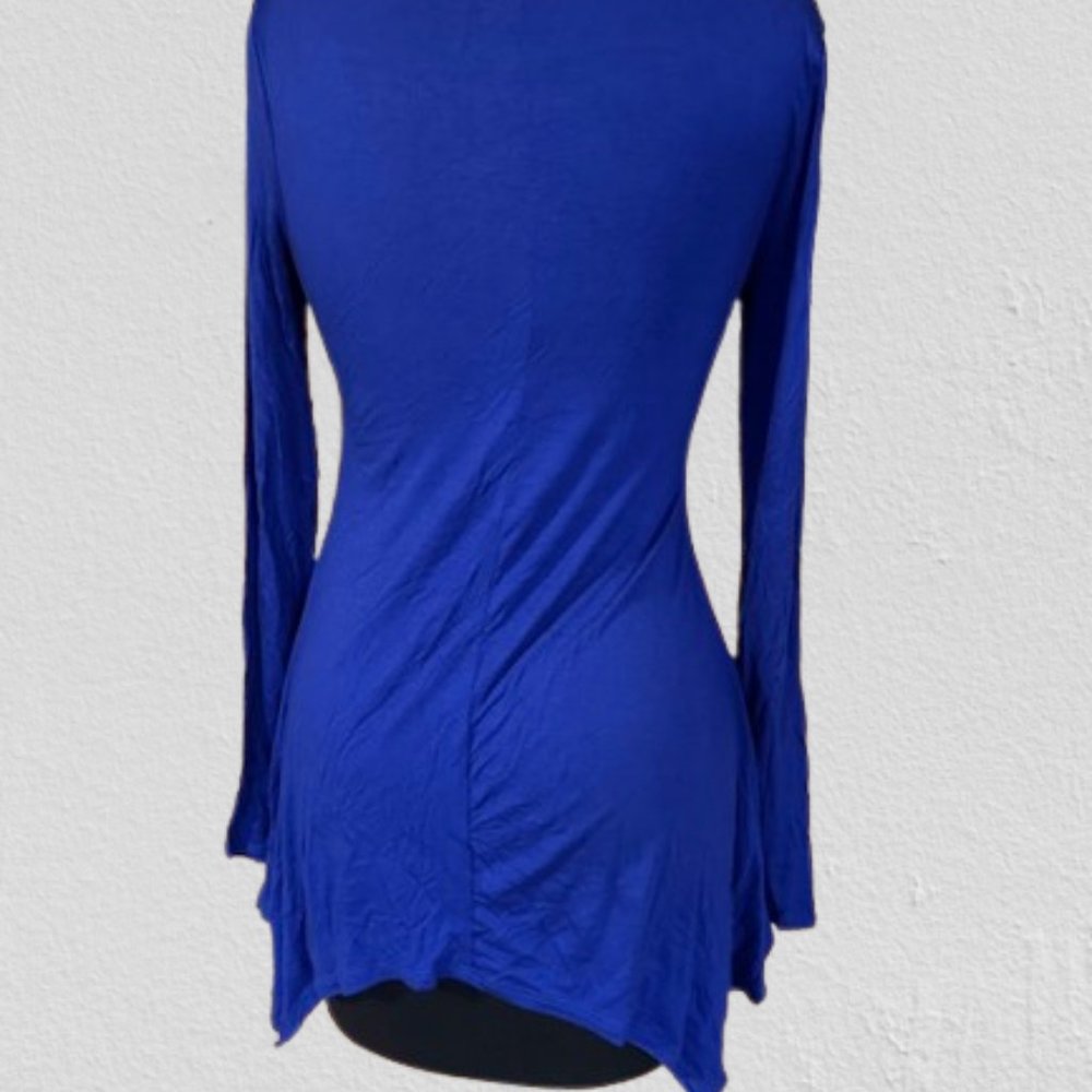 Royal Blue Long Sleeve Sharkbite Top  (2) - Picture 2 of 8
